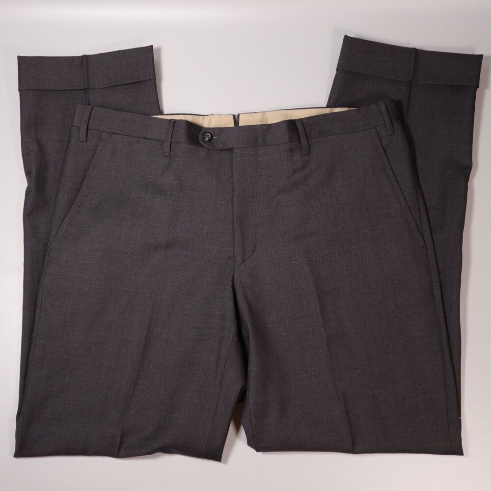 Valentini Sartoria Mens 36 Made in Italy Gray New Wool Pants 32" Inseam